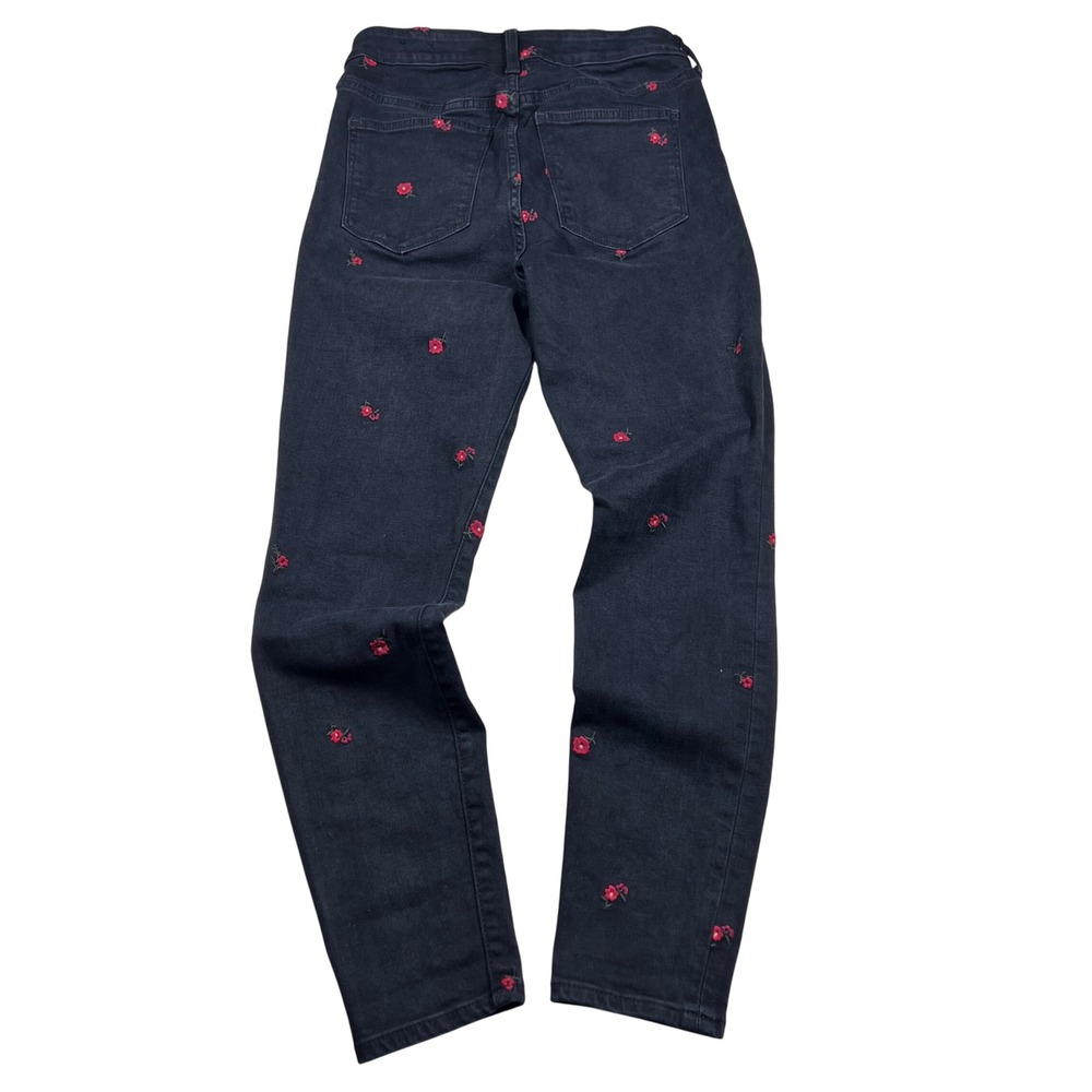 GAP High Rise Universal Leggings Womens 8/29 Black Embroidered Floral Slim Fit - Picture 5 of 15